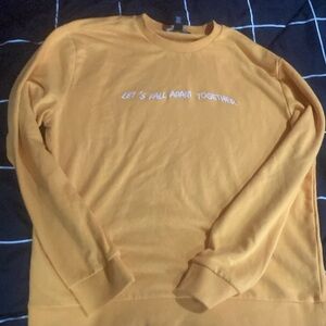 Yellow let’s fall apart together long sleeve shirt mens
